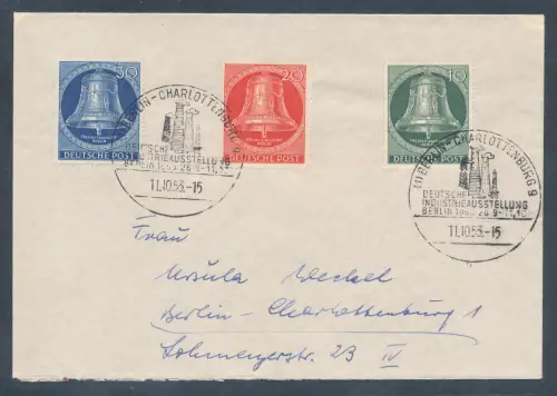 Berlin Fernbrief mit MiF. Mi.-Nr. 102-104