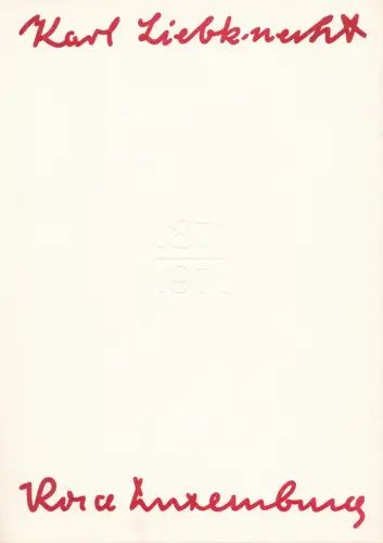 DDR - Gedenkblatt, Karl Liebknecht-Rosa Luxemburg, A1-1971