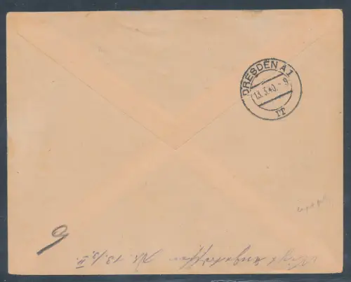 GG. Deutsche Post Osten R.-Fernbrief mit Mi.F. Mi.-Nr. 10. u.a. 