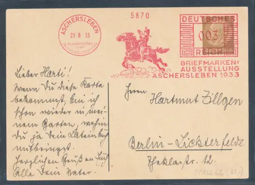 DR., Privatganzsache PP12 2 - C 2 mit AFS. gelaufen.