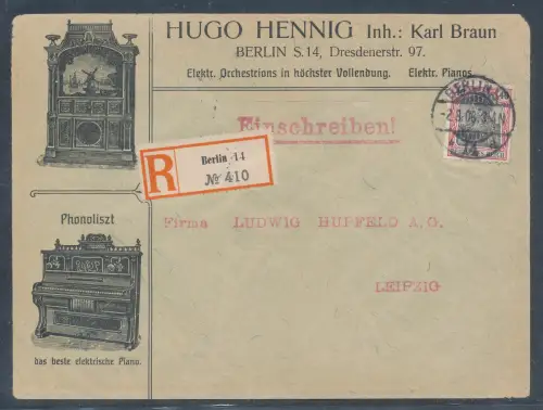 DR., Reklamebrief Hugo Hennig Berlin mit EF. Mi.-Nr. 75