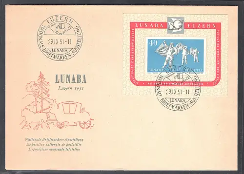 Schweiz Mi.-Nr. Block 14 auf Brief/FDC.