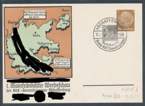 DR., Privat Ganzsache  1. Mainfränkische Werbeschau PP 122-D2/02  gestempelt.