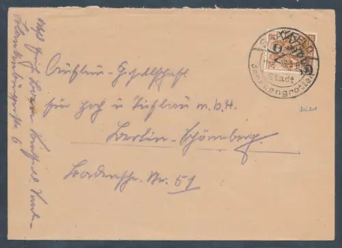 SBZ. Handstempel-Brief  EF. Mi.-Nr. 174 /Bezirk 16 auf Fernbrief.