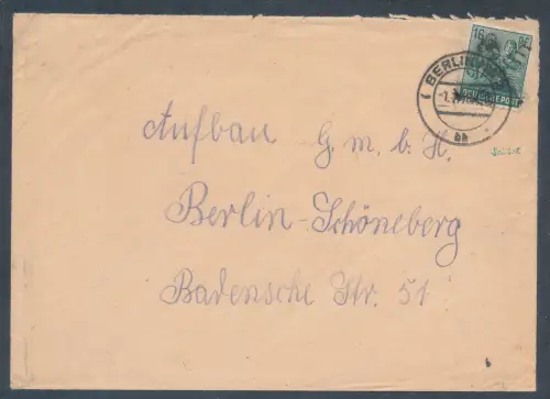 SBZ. Handstempel-Brief  EF. Mi.-Nr. 172 /Bezirk 3 auf Ortsbrief.