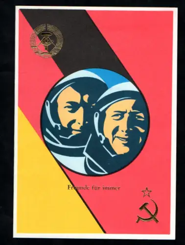 DDR - Gedenkblatt, "Freunde für immer" 1. Fliegerkosmonaut der DDR, B16-1978 b2