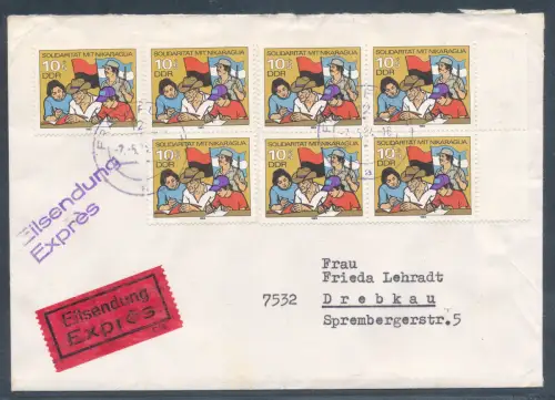 DDR. Eilbote-Fernbrief mit Me.F. Mi.-Nr. 2834