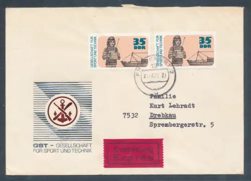 DDR. Eilbote-Fernbrief mit Me.F. Mi.-Nr. 2222