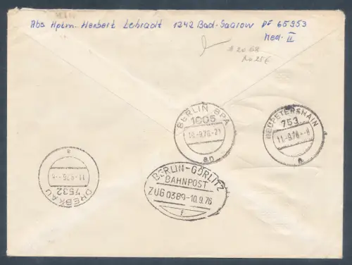 DDR. Eilbote-Fernbrief mit Me.F. Mi.-Nr. 2068