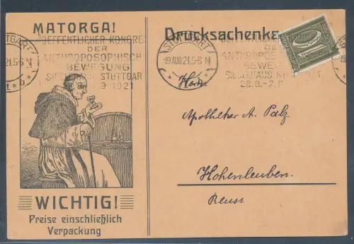 DR. Reklamekarte Matorga Weinimport Stuttgart.