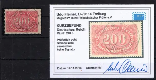 DR. Mi.-Nr. 248 b gestempelt, KB. FleinerBPP.