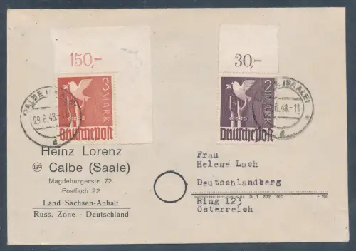 Gemeinschaftausgaben Ausland-Brief  10 fach- Frankatur mit Mi.-Nr. 960 + 961 .