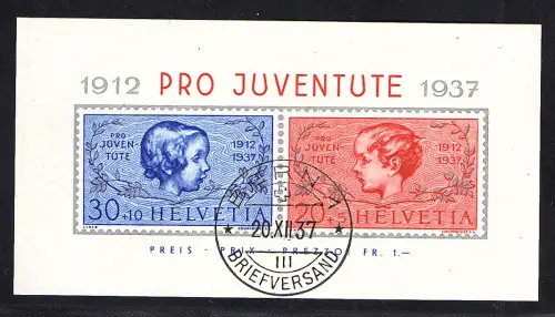 Schweiz Mi.-Nr. Block 3  gestempelt.