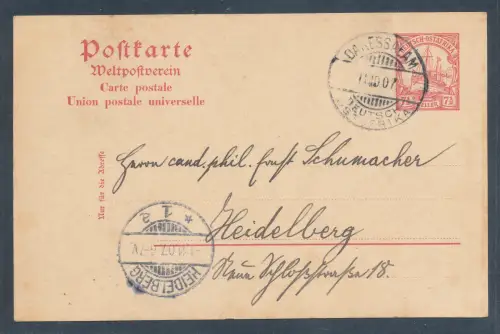 Dt.-Ostafrika Ganzsache Mi.-Nr. 19 aus Daressalam