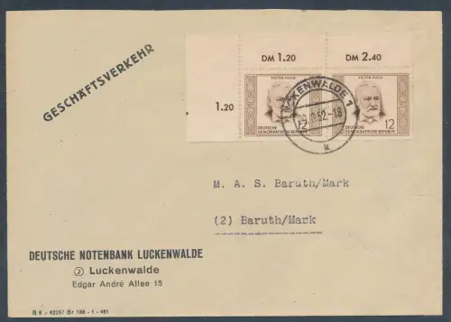 DDR. Fernbrief mit Me.F. Mi.-Nr. 311 rechte obere Eckrand.