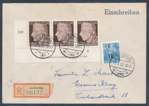 DDR. R.-Fernbrief mit Mi.F. Mi.-Nr. 437 + 466 A mit DV.
