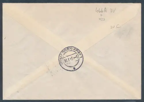 DDR. R.-Fernbrief mit Mi.F. Mi.-Nr. 437 + 466 A mit DV.