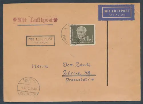 DDR. Ausland-Luftpostbrief mit EF. Mi.-Nr. 325