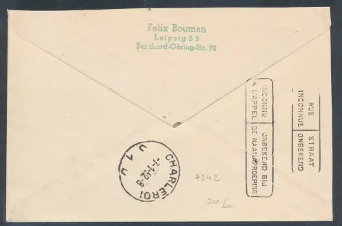 DDR. Fernbrief mit EF. Mi.-Nr. 242