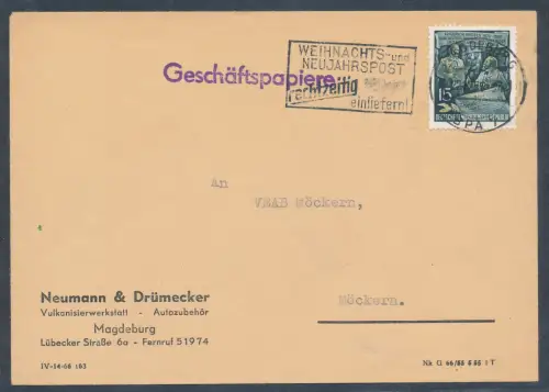 DDR. Fernbrief mit EF. Mi.-Nr. 487