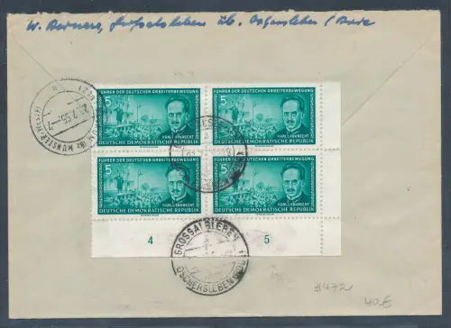 DDR. R.-Fernbrief mit Me.F. Mi.-Nr. 472