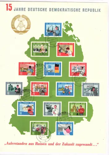 DDR. Block 19 gestempelt mit Tagesstempel.