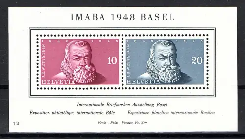 Schweiz Mi.-Nr. Block 13 postfrisch.
