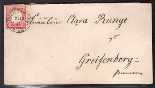 DR. Brustschildbrief mit EF. Mi.-Nr. 19  PF. IX