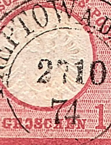 DR. Brustschildbrief mit EF. Mi.-Nr. 19  PF. IX