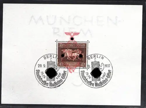 DR, München Riem 1936, Mi.-Nr. Block 10, gestempelt, sign SchlegelBPP.