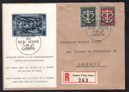 Schweiz Mi.-Nr. Block 11 u.a. auf R.-Fernbrief gelaufen mit Ak.-St.