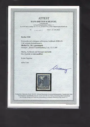 Berlin Mi.-Nr. 20 c gestempelt Berlin-Chalottenburg 2 as., FA. SchlegelBPP.