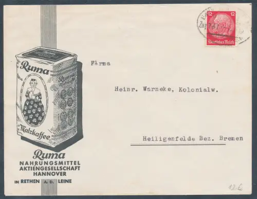 DR., Reklamebrief Ruma Nahrungsmittel AG., Hannover.