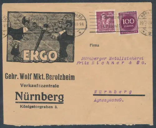 DR., Reklamebrief  Ergo, Gebr. Wolf Nürnberg.