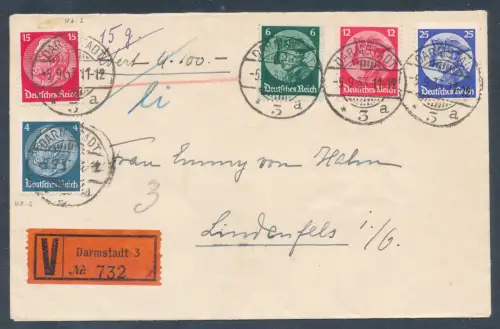 DR., Wertbrief mit Mi.F. Mi.-Nr. 479-481 u.a. 