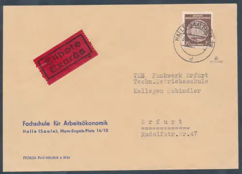 DDR. Eilbote-Fernbrief mit  EF. Mi.-Nr. D 41 yAY, geprüft Gerhardt