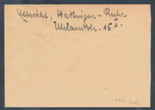 Bund. MeF. Mi.-Nr. 171 auf  Fernbrief, portorichtig.