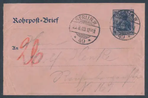 DR., Rohrpost Ganzsache RU 6 gelaufen.