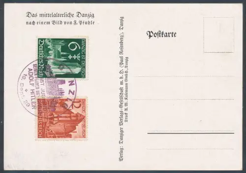 Danzig Mi.-Nr. 714-715 (DR.) auf Postkarte.