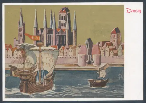 Danzig Mi.-Nr. 714-715 (DR.) auf Postkarte.