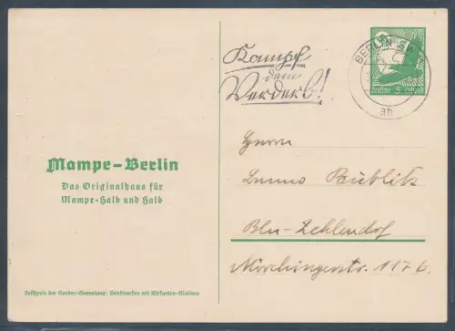 DR. Privat Ganzsache PP 142-B1 gelaufen.