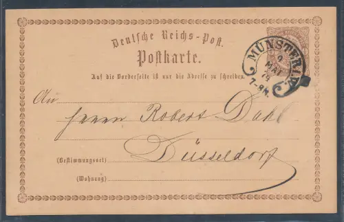 DR. Groschen Ganzsache Mit Hufeisenstempel Münster