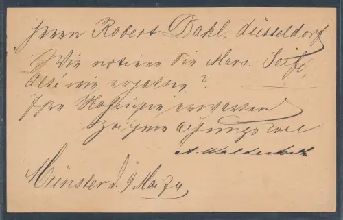 DR. Groschen Ganzsache Mit Hufeisenstempel Münster