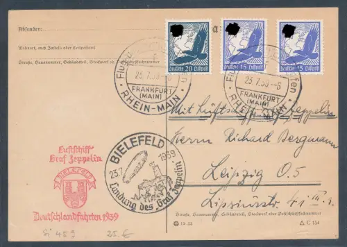 Zeppelin-Karte, Deutschlandfahrt 1939 
