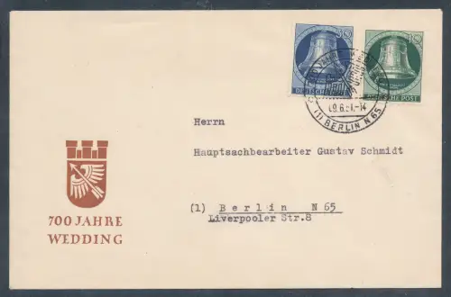 Berlin Mi.-Nr. 76 + 78 auf Ortsbrief.
