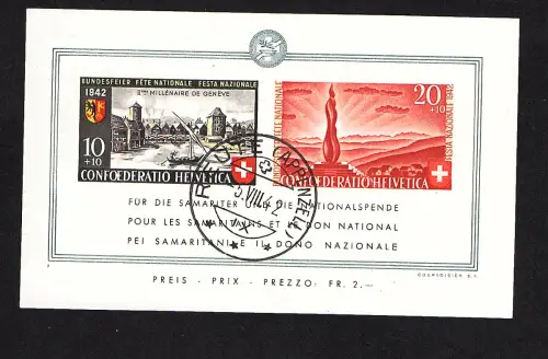 Schweiz Mi.-Nr. Block 7  gestempelt, signiert.