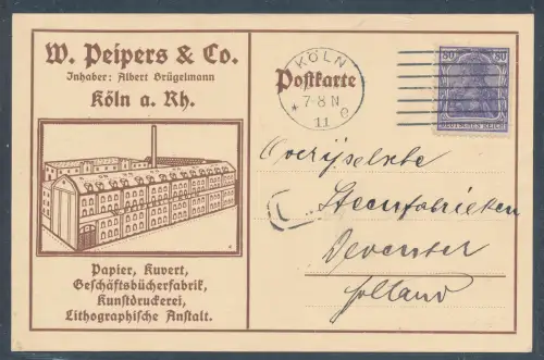 DR. Reklamekarte W. Peipers & Co. A. Brügelmann, Köln a. Rh.