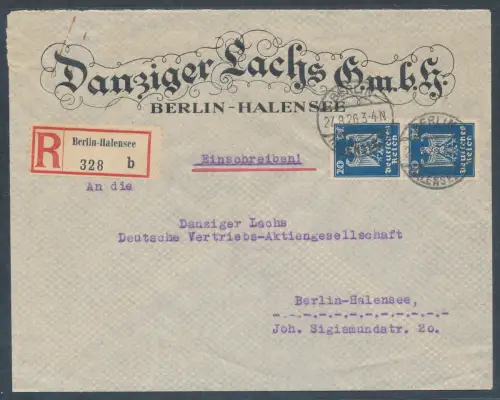 DR. Reklamebrief Danziger Lachs GmbH. Berlin.