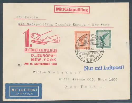 Deutsche Katapultflug Europa - New York