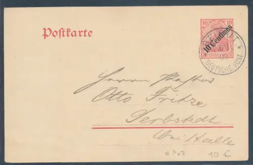 Dt. Post in der Türkei Ganzsache Mi.-Nr. P 17 als Fernkarteaus Beirut  gelaufen.